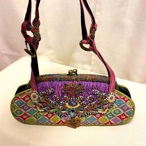 Price drop Mary Francis fabric and beaded bag